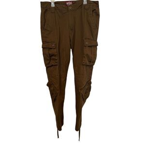 Matchstick Men's‎ Cargo Pants Brown 38 x 32 Cotton Drawstring Ankles, Pockets